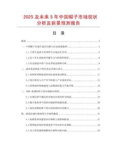 2025及未來5年中國帽子市場現狀分析及前景預測報告