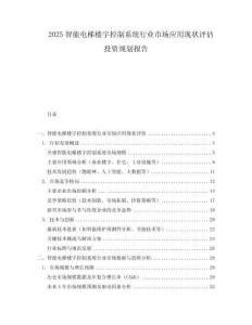 2025智能電梯樓宇控制系統(tǒng)行業(yè)市場(chǎng)應(yīng)用現(xiàn)狀評(píng)估投資規(guī)劃報(bào)告