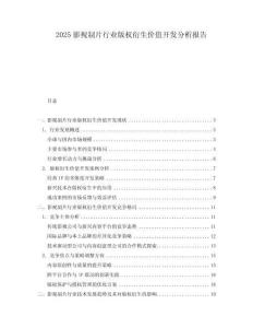 2025影視制片行業版權衍生價值開發分析報告