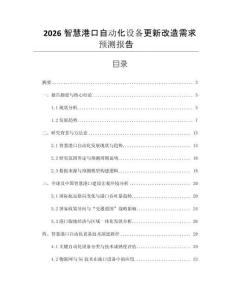 2026智慧港口自動化設備更新改造需求預測報告