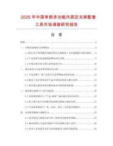 2025年中國單側多功能外固定支架配套工具市場調查研究報告