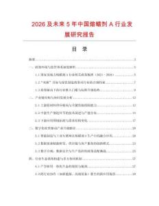 2026及未來5年中國熔蠟劑A行業(yè)發(fā)展研究報(bào)告