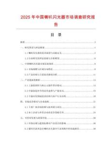 2025年中國喇叭閃光器市場調查研究報告