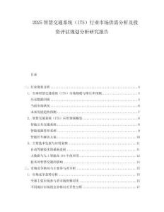 2025智慧交通系統（ITS）行業市場供需分析及投資評估規劃分析研究報告