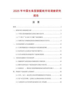 2025年中国长条型装配线市场调查研究报告