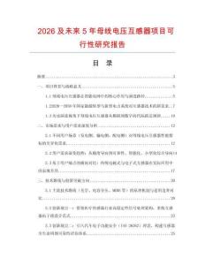 2026及未來5年母線電壓互感器項目可行性研究報告
