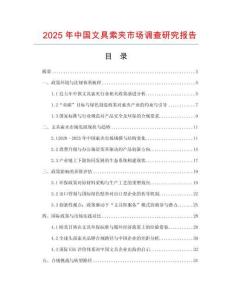 2025年中國文具索夾市場調查研究報告