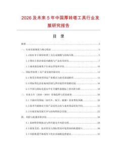 2026及未來5年中國厚轉(zhuǎn)塔工具行業(yè)發(fā)展研究報告