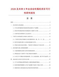 2026及未來5年全自動吹瓶機項目可行性研究報告