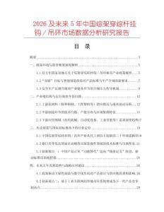 2026及未來5年中國綜架穿綜桿掛鉤／吊環市場數據分析研究報告