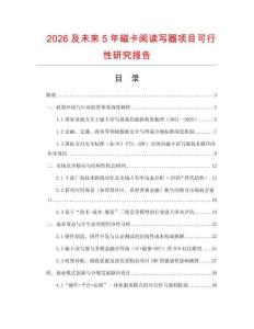 2026及未來5年磁卡閱讀寫器項目可行性研究報告