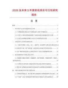 2026及未來5年攪漿機項目可行性研究報告