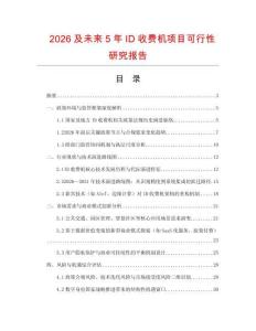 2026及未來5年ID收費機項目可行性研究報告