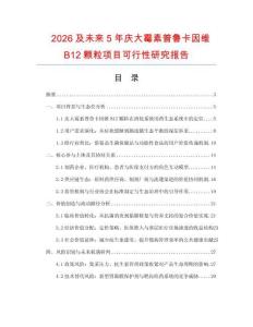 2026及未來5年慶大霉素普魯卡因維B12顆粒項目可行性研究報告