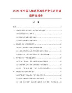 2025年中國入墻式單冷單把龍頭市場調查研究報告
