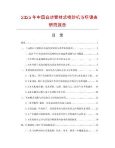 2025年中國自動管材式噴砂機市場調查研究報告
