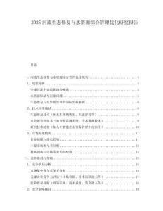 2025河流生態(tài)修復(fù)與水資源綜合管理優(yōu)化研究報(bào)告