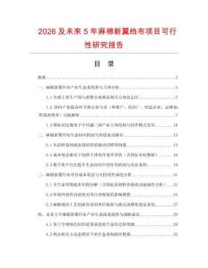 2026及未來5年麻棉新翼縐布項目可行性研究報告