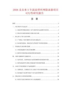 2026及未來5年波浪型絲網(wǎng)除沫器項(xiàng)目可行性研究報(bào)告