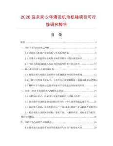2026及未來5年清洗機電機軸項目可行性研究報告
