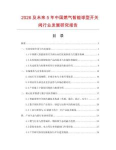 2026及未來5年中國燃氣智能球型開關閥行業發展研究報告