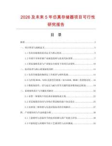 2026及未来5年仿真存储器项目可行性研究报告