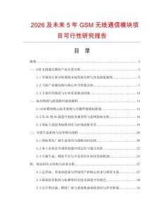 2026及未來5年GSM無線通信模塊項目可行性研究報告