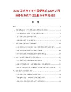2026及未來5年中國便攜式GSM-2網(wǎng)絡(luò)路測系統(tǒng)市場數(shù)據(jù)分析研究報告
