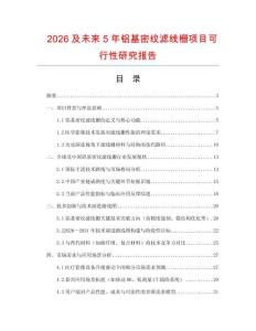 2026及未來5年鋁基密紋濾線柵項目可行性研究報告