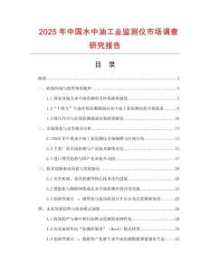 2025年中國水中油工業(yè)監(jiān)測儀市場調(diào)查研究報(bào)告