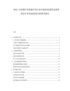 2025圭亞那礦業資源應用行業市場供需調查及投資評估行業發展趨勢分析研究報告