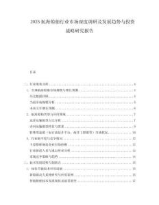 2025航海船舶行業(yè)市場深度調(diào)研及發(fā)展趨勢與投資戰(zhàn)略研究報告