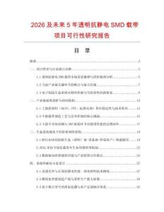 2026及未來5年透明抗靜電SMD載帶項目可行性研究報告