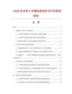2026及未來5年精油濾項目可行性研究報告