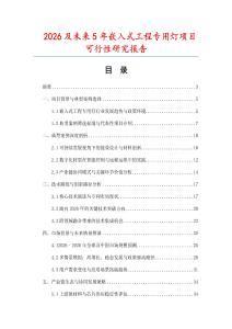 2026及未來5年嵌入式工程專用燈項目可行性研究報告