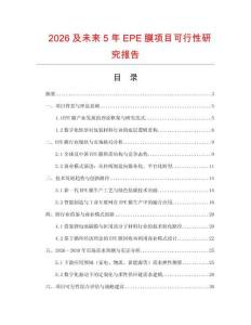 2026及未來5年EPE膜項(xiàng)目可行性研究報(bào)告