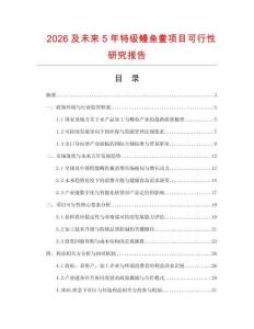 2026及未來5年特級鰻魚鲞項目可行性研究報告