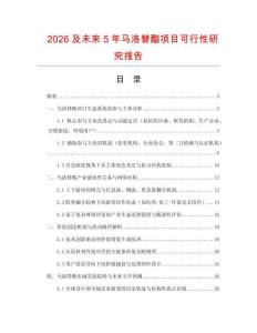 2026及未來5年馬洛替酯項目可行性研究報告