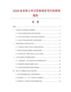 2026及未來5年衛衣機項目可行性研究報告