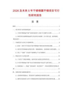 2026及未來5年不銹鋼扁平鋼項目可行性研究報告