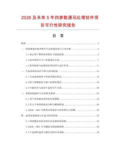 2026及未來5年四參數(shù)通訊處理軟件項目可行性研究報告