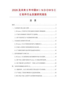 2026及未來5年中國ＷＩＮＤＯＷＳＣＥ軟件行業(yè)發(fā)展研究報告