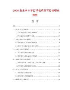 2026及未來5年打爪機項目可行性研究報告