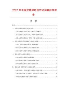 2025年中國雙筆噴砂機市場調查研究報告