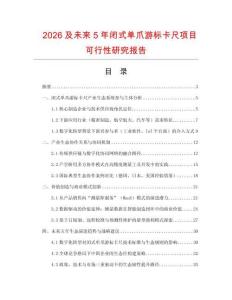 2026及未來5年閉式單爪游標卡尺項目可行性研究報告