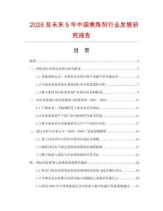 2026及未來5年中國煮煉劑行業(yè)發(fā)展研究報告