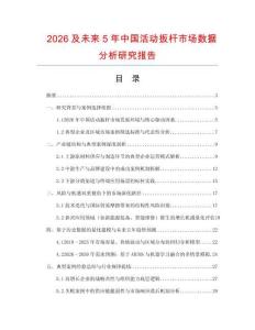 2026及未來5年中國活動扳桿市場數據分析研究報告
