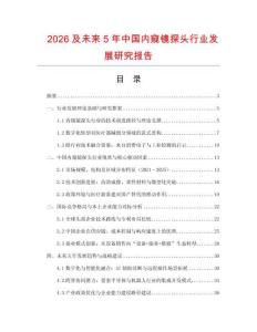 2026及未來5年中國內窺鏡探頭行業發展研究報告