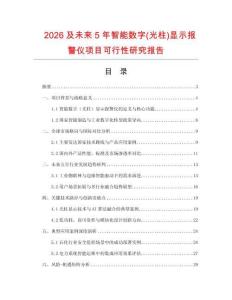 2026及未來5年智能數字(光柱)顯示報警儀項目可行性研究報告