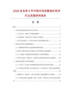 2026及未來5年中國水利定額造價軟件行業發展研究報告